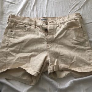 Madewell off white denim shorts